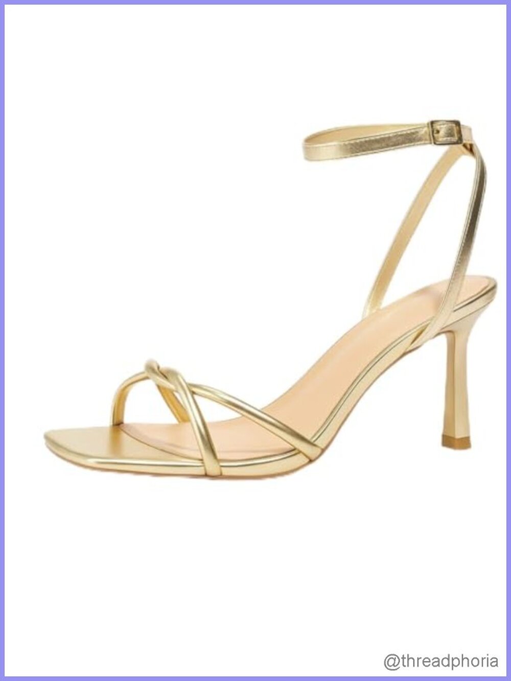 Womens Strappy Kitten Heel Sandals Square Open Toe Faux Leather Ankle Strap